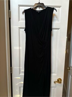 Karen Kane Black Sleeveless Wrap-Style Maxi Dress